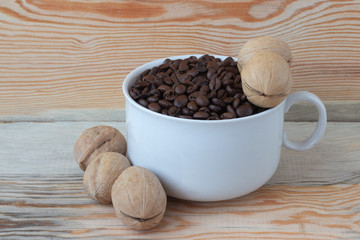 coffee beans in a mug