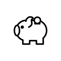 flat line pig coin, investment to become rich icon symbol sign, logo template, vector, eps 10