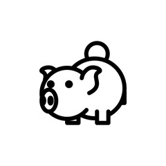 flat line pig coin, investment to become rich icon symbol sign, logo template, vector, eps 10