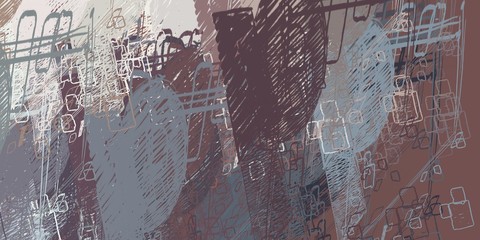 Crazy sketch random pattern. Chaos and variety. Modern art drawing painting. 2d illustration. Digital texture wallpaper. Artistic sketch draw backdrop material. 