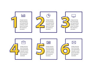 Vector Infographic label design template with icons and 6 options or steps. - Vector