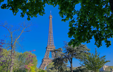 A view of the Eiffel Tower in Paris, France.