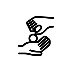 flat line coin icon symbol sign, logo template, vector, eps 10