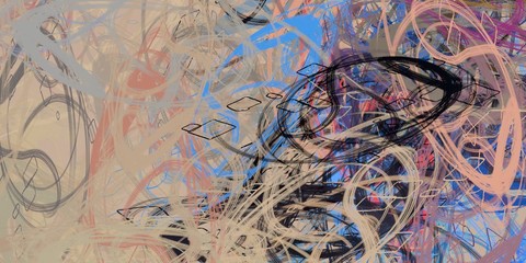 Crazy sketch random pattern. Chaos and variety. Modern art drawing painting. 2d illustration. Digital texture wallpaper. Artistic sketch draw backdrop material. 