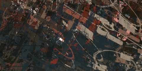 Crazy sketch random pattern. Chaos and variety. Modern art drawing painting. 2d illustration. Digital texture wallpaper. Artistic sketch draw backdrop material. 