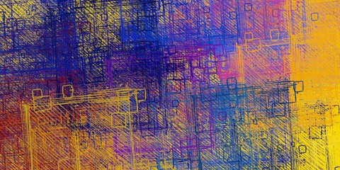 Crazy sketch random pattern. Chaos and variety. Modern art drawing painting. 2d illustration. Digital texture wallpaper. Artistic sketch draw backdrop material. 