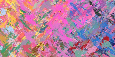 Crazy sketch random pattern. Chaos and variety. Modern art drawing painting. 2d illustration. Digital texture wallpaper. Artistic sketch draw backdrop material. 