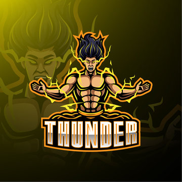 Thunder sport mascot logo design