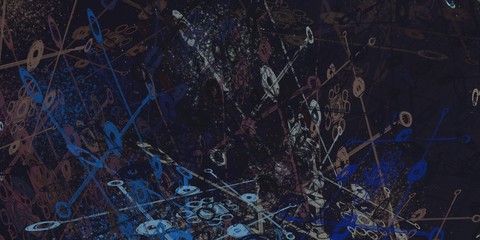 Crazy sketch random pattern. Chaos and variety. Modern art drawing painting. 2d illustration. Digital texture wallpaper. Artistic sketch draw backdrop material. 