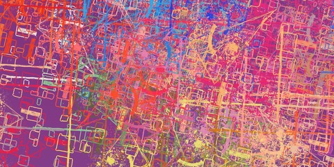 Crazy sketch random pattern. Chaos and variety. Modern art drawing painting. 2d illustration. Digital texture wallpaper. Artistic sketch draw backdrop material. 