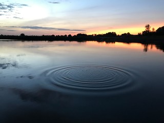 sunset on lake