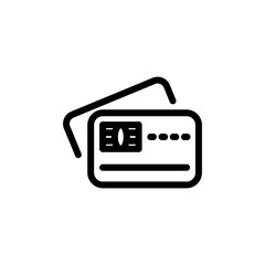 flat line credit card icon symbol sign, logo template, vector, eps 10