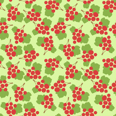 Red currant seamless pattern. Vector berries. Fruit fashion print. Design elements for textile or clothes. Hand drawn doodle repeating delicacies. Cute background patterns for baby items