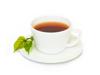 Mulberry tea cup white  isolated on white background