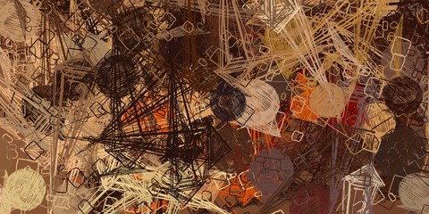Abstract sketch random pattern. Chaos and variety. Modern art drawing painting. 2d illustration. Digital texture wallpaper. Artistic sketch draw backdrop material. 