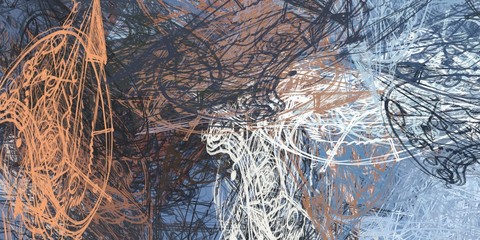 Abstract sketch random pattern. Chaos and variety. Modern art drawing painting. 2d illustration. Digital texture wallpaper. Artistic sketch draw backdrop material. 