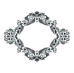 Vintage flourishes ornament swirls lines frame template vector illustration