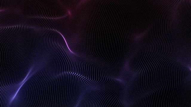 Futuristic neon glowing surface. Wavy purple lines. Abstract motion background