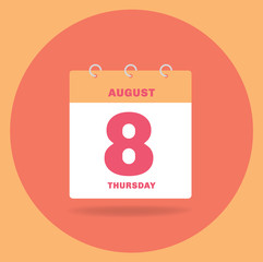 Day calendar with date August 8.