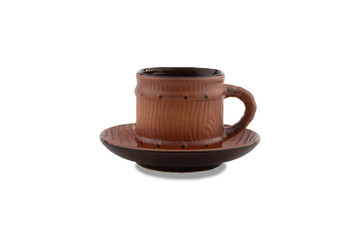 Coffee mug set made of terracotta with path