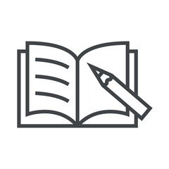 Line icon notepad and pencil