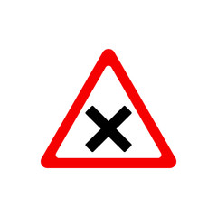 Traffic signs, intersection. Vector icon