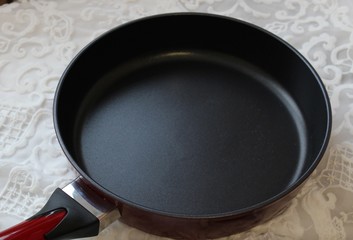 Frying pan on white background