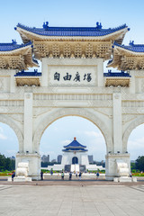 Fototapeta premium Unusual view of the National Chiang Kai-shek Memorial Hall