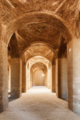 Gorgeous vaulted arch passageway, the Jameh Mosque of Isfahan
