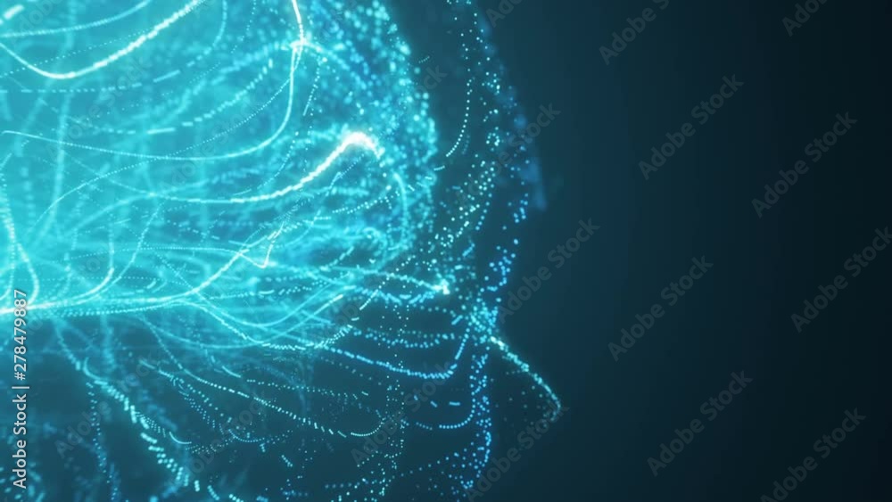 Poster 4k. abstract loopable blue wavy motion background. concept of futuristic animation. technology wave 