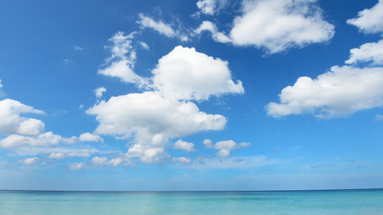 Naklejka na ściany i meble tropical beach and blue sky in nature
