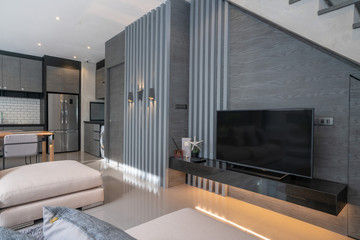 interior home design in living room in the loft house