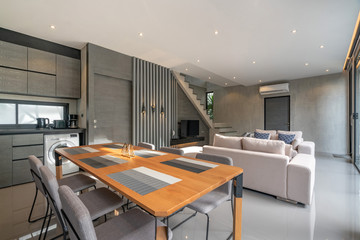 interior home design in living room in the loft house