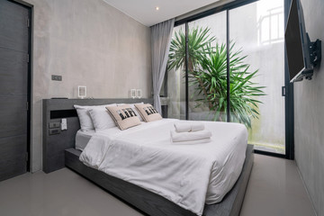 Interior design in bedroom of