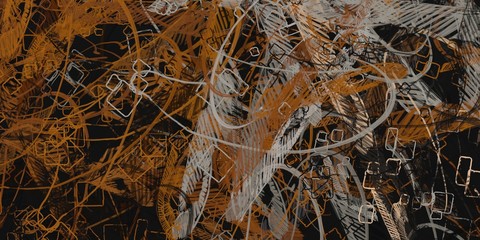 Abstract sketch random pattern. Chaos and variety. Modern art drawing painting. 2d illustration. Digital texture wallpaper. Artistic sketch draw backdrop material. 