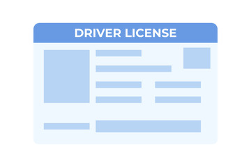 Car driver license, id card icon. Vector illustration.