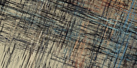 Fototapeta premium Abstract sketch random pattern. Chaos and variety. Modern art drawing painting. 2d illustration. Digital texture wallpaper. Artistic sketch draw backdrop material. 