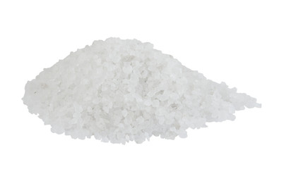 Organic sea salt isolated on white background