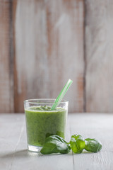 Green smoothie from different vegetables