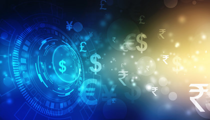 Money transfer. Global Currency. Stock Exchange, Financial Background