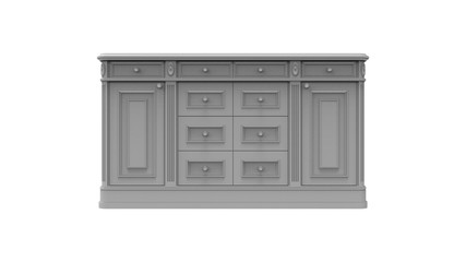 3d rendering of a small wooden cabinet closet in white background