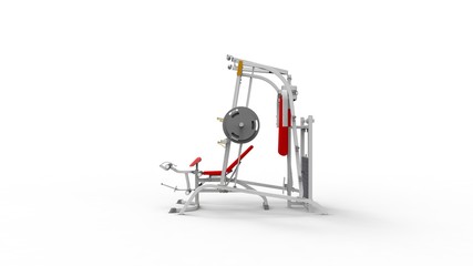 3d rendering of a fitness equipment isolated in white background