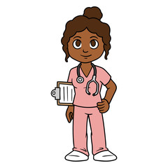 Cartoon Nurse Vector Illustration