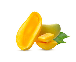 ripe mango on white background
