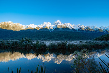 Fototapeta na wymiar Mirror Lakes,South Island,New Zealand