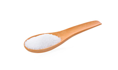 spoon of sugar on white background