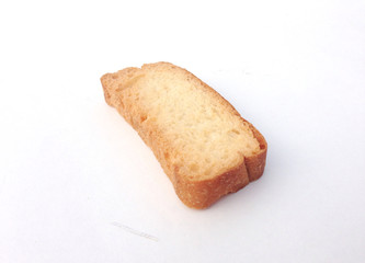 Slice of the bread isolated over the white background