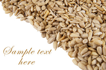 Sunflower seeds isolated on white background