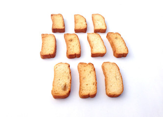 Slice of the bread isolated over the white background