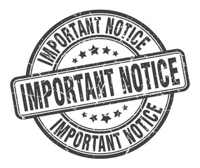 important notice stamp. important notice round grunge sign. important notice